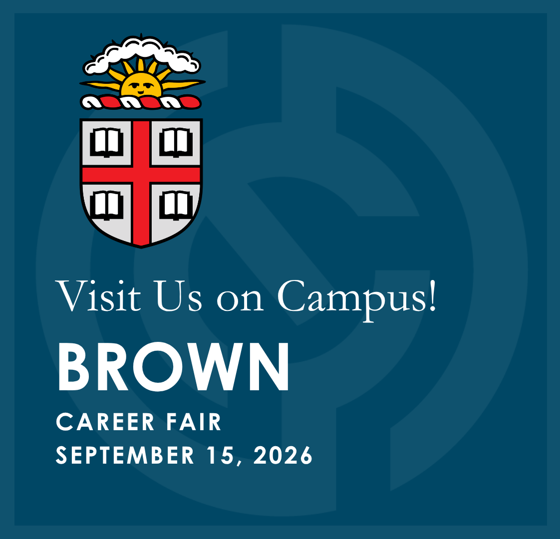 Visit Us on Campus graphic for the Brown University Career Fair on September 15, 2026, featuring the Brown University crest